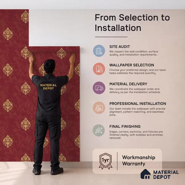 WK150-16 | 10 Meter x 21 Inches Damask Look Wallpaper - 57.41 Sq. Ft. | Minimum 15% wastage during installation