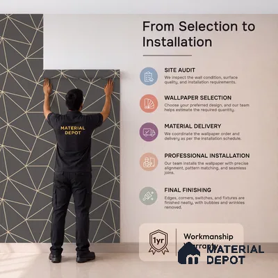 6008 | 10 Meter x 21 Inches Geometric Look Wallpaper - 57.41 Sq. Ft. | Minimum 15% wastage during installation
