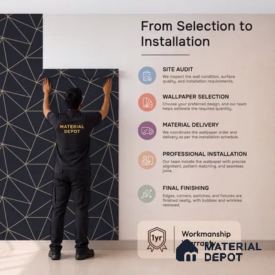 6009 | 10 Meter x 21 Inches Geometric Look Wallpaper - 57.41 Sq. Ft. | Minimum 15% wastage during installation