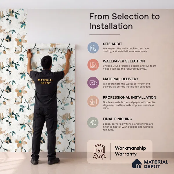 6020 | 10 Meter x 21 Inches Florals Look Wallpaper - 57.41 Sq. Ft. | Minimum 15% wastage during installation