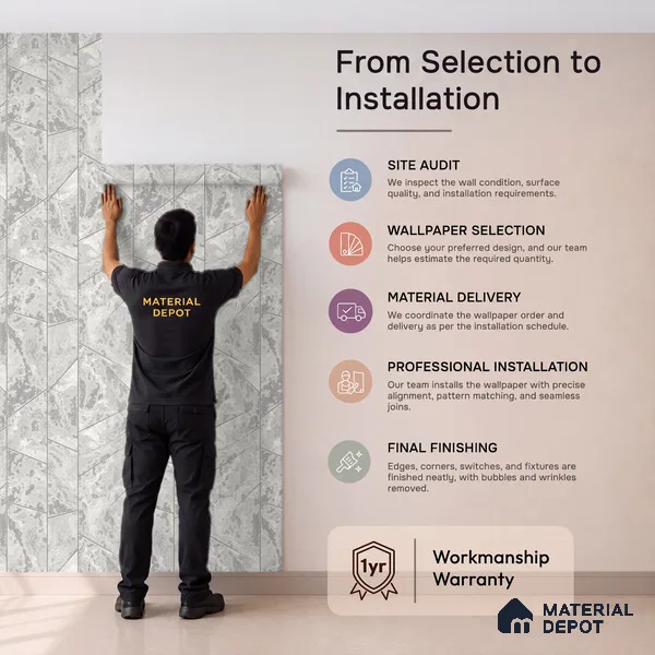 6027 | 10 Meter x 21 Inches Geometric Look Wallpaper - 57.41 Sq. Ft. | Minimum 15% wastage during installation