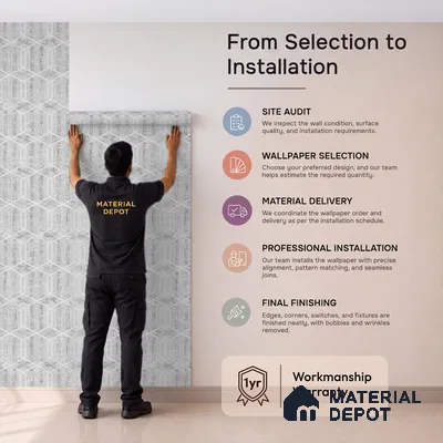 6036 | 10 Meter x 21 Inches Geometric Look Wallpaper - 57.41 Sq. Ft. | Minimum 15% wastage during installation