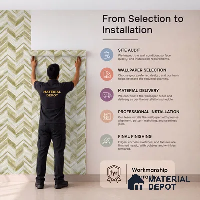 6040 | 10 Meter x 21 Inches Geometric Look Wallpaper - 57.41 Sq. Ft. | Minimum 15% wastage during installation
