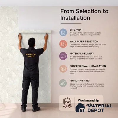 72520-1 | 5 Meter x 42 Inches Florals Look Wallpaper - 57.41 Sq. Ft. | Minimum 15% wastage during installation