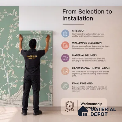 Verde Elegance, Silk Metallic Chinoiserie (Customised Wallpaper)