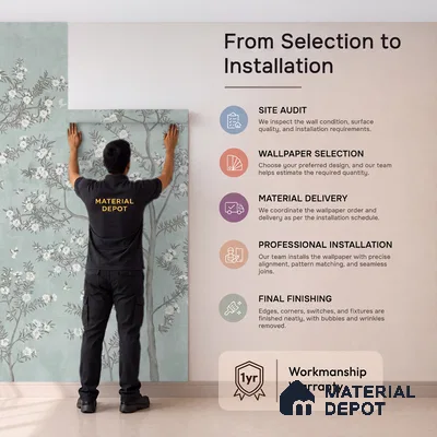 Chinoiserie Pattern for Walls, Light Green Canvas (Customised Wallpaper)