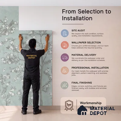 Chinoiserie Pattern for Walls, Light Green Handmade (Customised Wallpaper)