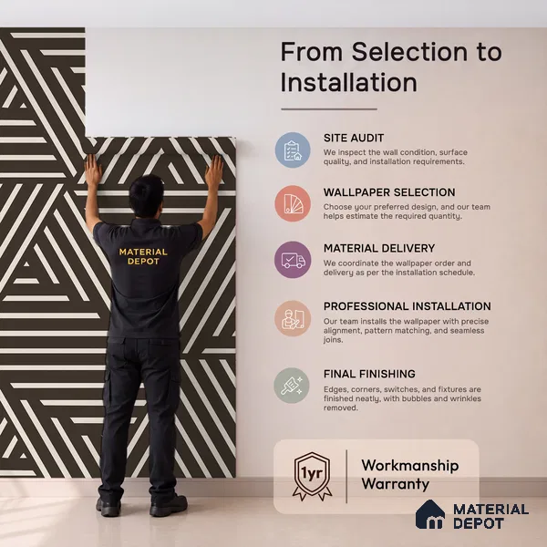Mirage Abstract and Geometric Theme Modern Room Soft Feel (Customised Wallpaper)