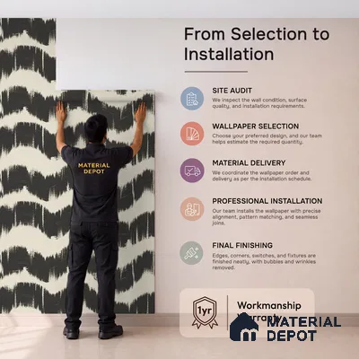 Charcoal Waves Modern Abstract for Walls Soft Feel (Customised Wallpaper)
