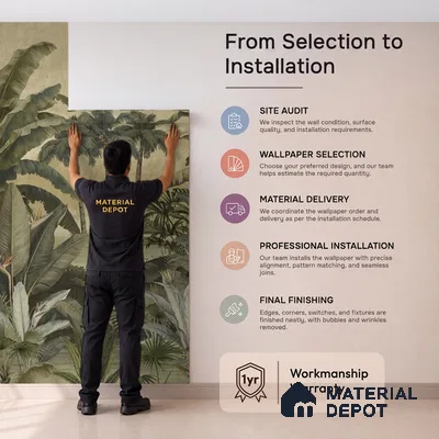 Lush European Landscape Handmade Finish (Customised Wallpaper)