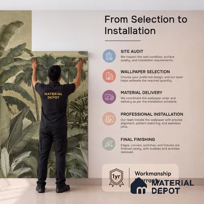 Lush European Landscape Sandstone Finish (Customised Wallpaper)
