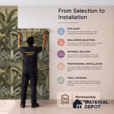 Lush European Landscape Silk Metallic Finish (Customised Wallpaper)