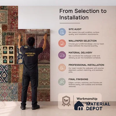 Aalishan Exquisite Indian Carpet Design Canvas Wallpaper for Walls