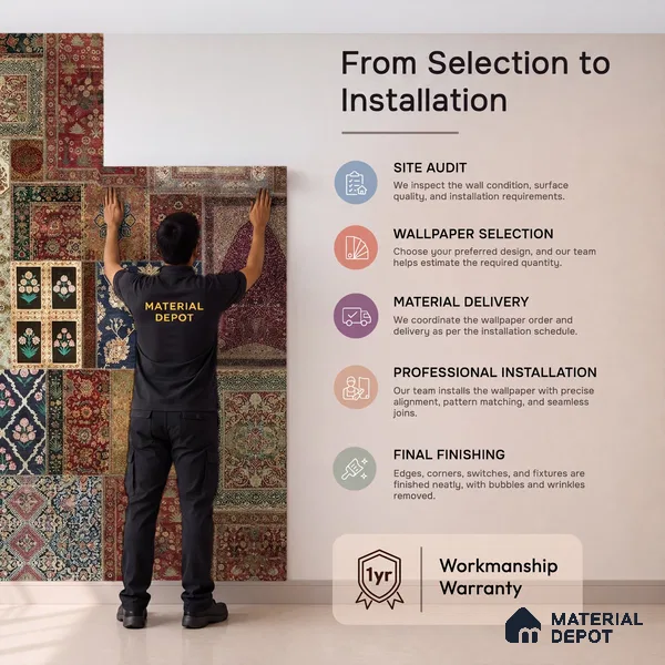 Aalishan Exquisite Indian Carpet Design Canvas Wallpaper for Walls