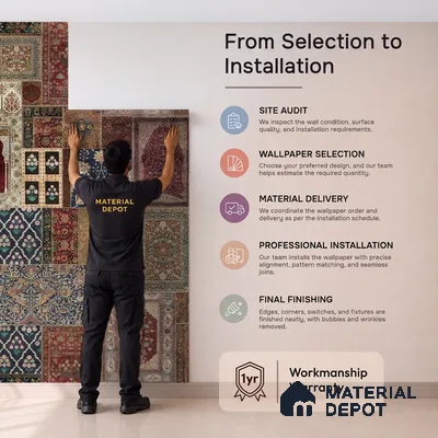Aalishan Exquisite Indian Carpet Design Handmade Wallpaper for Walls