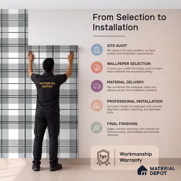 WP 03880 B | Tweed Design Roll in Black | Charcoal & White Tartan Plaid Checked Look Canvas Wallpaper 10 Meter x 19.68 inches - 54 Sq. Ft. | Minimum 15% wastage during installation