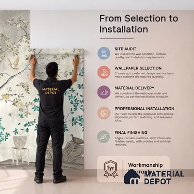 Grandeur in Silver Chinoiserie Canvas Wallpaper for Wall, Customised