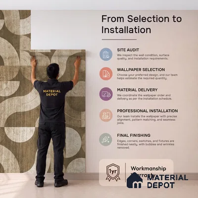 Sutra Sepia Abstract Geometric Pattern 10 Meter x 19.68 inches Canvas Wallpaper - 54 Sq. Ft. | Minimum 15% wastage during installation
