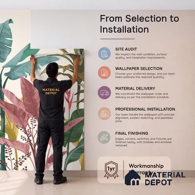Cream Artistic Leaf Motif Botanical Wall Art | WP 03932 B Canvas Texture Finish Tropical Style luxurious Customized size Wallpaper | 250 GSM WP01CNF Paper | (MOQ = 30 Sq. Ft.)