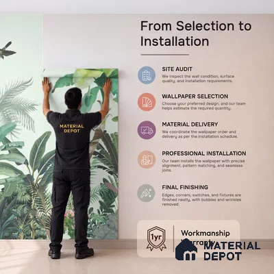 Canopy of Quiet Wings Artistic Charm Designer | WP 03965 Non Woven Matte Finish Tropical Style Premium Customized size Wallpaper | 150 GSM WP01MTF Paper | (MOQ = 30 Sq. Ft.)