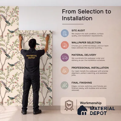 Berrywing Grove Chinoserie Blossom Oriental Mural Art | WP 04012 B Canvas Texture Finish Chinoiserie Style luxurious Customized size Wallpaper | 250 GSM WP01CNF Paper | (MOQ = 30 Sq. Ft.)