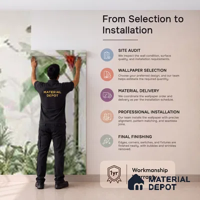 Emerald Banana Grove Tropical Mist Nature Art | WP 04018 Non Woven Matte Finish Tropical Style Premium Customized size Wallpaper | 150 GSM WP01MTF Paper | (MOQ = 30 Sq. Ft.)