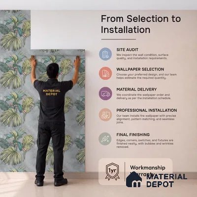 MH 282 | 10 Meter x 21 Inches Florals Look Wallpaper - 57.37 Sq. Ft.