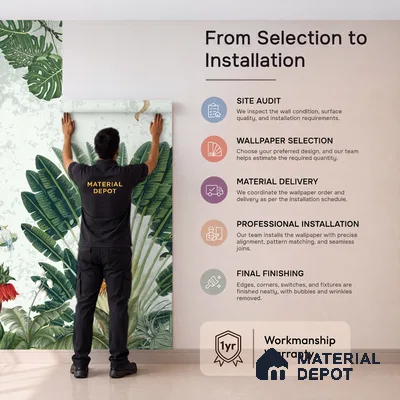 Botanical Safari Animals In Green Forest | WP 04057 Canvas Texture Finish Animal Print Style luxurious Customized size Wallpaper | 250 GSM WP01CNF Paper | (MOQ = 30 Sq. Ft.)