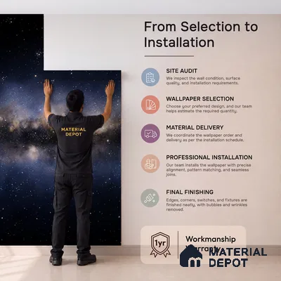 Milky Way in Silence | WP 04081 Canvas Texture Finish Space Style luxurious Customized size Wallpaper | 250 GSM WP01CNF Paper | (MOQ = 30 Sq. Ft.)