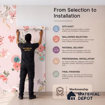 Petals That Drift Softly Vivid Pink Blue Daisy Bouquet | WP 04115 B Non Woven Matte Finish Florals Style Premium Customized size Wallpaper | 150 GSM WP01MTF Paper | (MOQ = 30 Sq. Ft.)