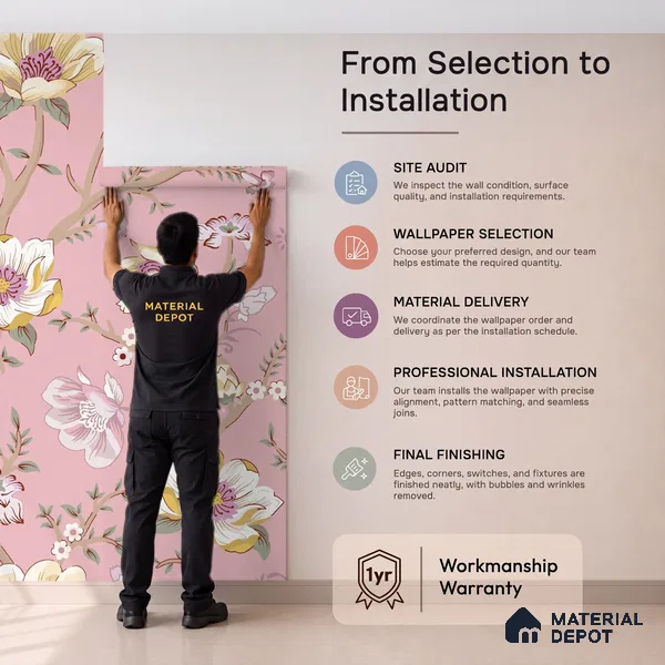 Blossoms in Soft Hush Tropical Orchid Cluster Design | WP 04117 Canvas Texture Finish Florals Style luxurious Customized size Wallpaper | 250 GSM WP01CNF Paper | (MOQ = 30 Sq. Ft.)