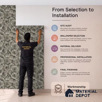 1302 | 10 Meter x 21 Inches Florals Look Wallpaper - 57.41 Sq. Ft. | Minimum 15% wastage during installation