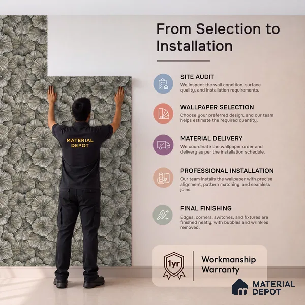1302 | 10 Meter x 21 Inches Florals Look Wallpaper - 57.41 Sq. Ft. | Minimum 15% wastage during installation