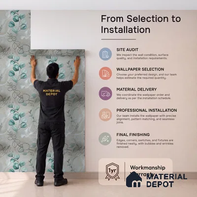 MH 238 | 10 Meter x 21 Inches Florals Look Wallpaper - 57.37 Sq. Ft.
