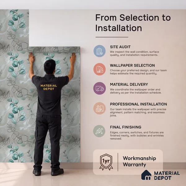 MH 238 | 10 Meter x 21 Inches Florals Look Wallpaper - 57.37 Sq. Ft.
