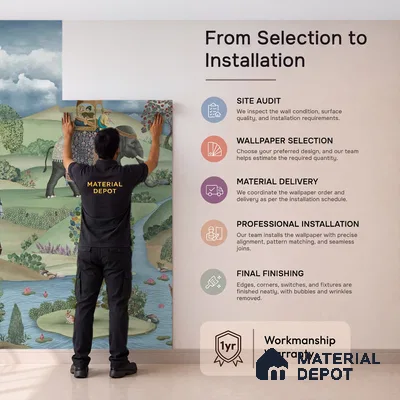 Shaan, Indian Scenic Design Customised Handmade Wallpaper for Rooms