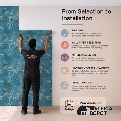MH 222 | 10 Meter x 21 Inches Florals Look Wallpaper - 57.37 Sq. Ft.