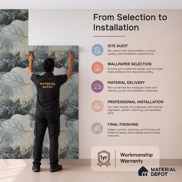 MH 232 | 10 Meter x 21 Inches Florals Look Wallpaper - 57.37 Sq. Ft. | Minimum 15% wastage during installation