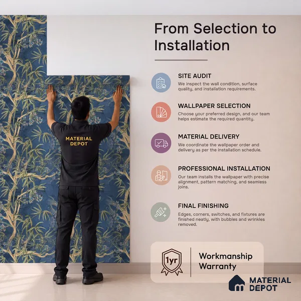 MH 287 | 10 Meter x 21 Inches Florals Look Wallpaper - 57.37 Sq. Ft.