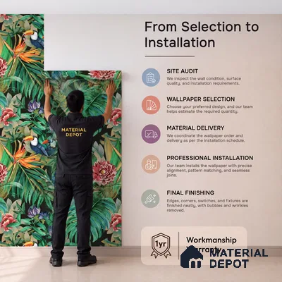 74067-2 | 5 Meter x 42 Inches Florals Look Wallpaper - 57 Sq. Ft. | Minimum 15% wastage during installation