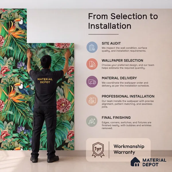 74067-2 | 5 Meter x 42 Inches Florals Look Wallpaper - 57 Sq. Ft. | Minimum 15% wastage during installation