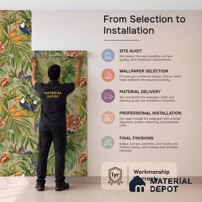 74067-1 | 5 Meter x 42 Inches Florals Look Wallpaper - 57 Sq. Ft.  | Minimum 15% wastage during installation