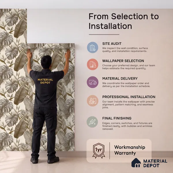 M15-3 | 10 Meter x 21 Inches Florals Look Wallpaper - 57.37 Sq. Ft. | Minimum 15% wastage during installation