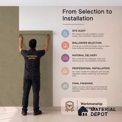 12140 | 5 Meter x 42 Inches Fabric Look Wallpaper - 57.41 Sq. Ft. | Minimum 10% wastage during installation