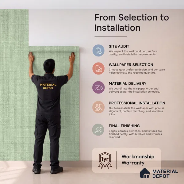 A71008 | 10 Meter x 21 Inches Fabric Look Wallpaper - 57.37 Sq. Ft. | Minimum 10% wastage during installation