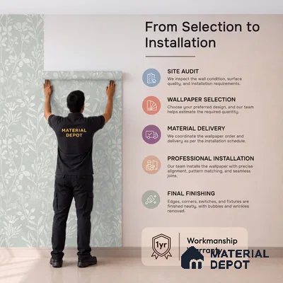 205001 | 10 Meter x 21 Inches Fabric Look Wallpaper - 57.37 Sq. Ft. | Minimum 10% wastage during installation