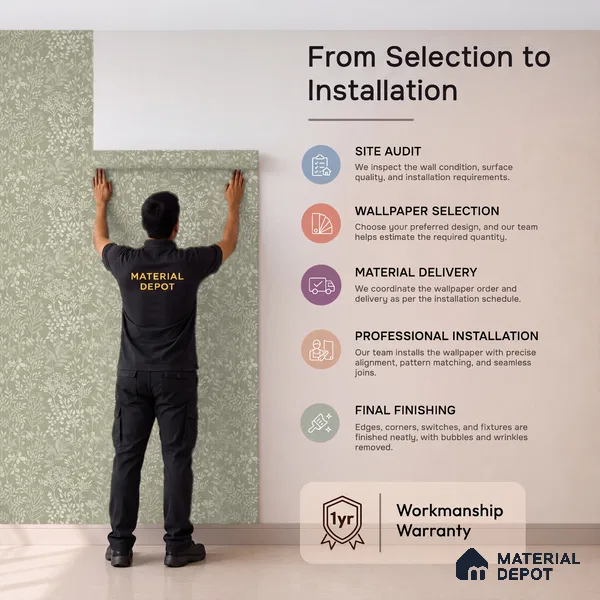 205003 | 10 Meter x 21 Inches Florals Look Wallpaper - 57.37 Sq. Ft. | Minimum 15% wastage during installation
