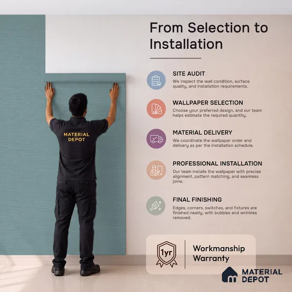 WP1345 | 9.5 Meter x 21 Inches Fabric Look Wallpaper - 55 Sq. Ft.  | Minimum 10% wastage during installation