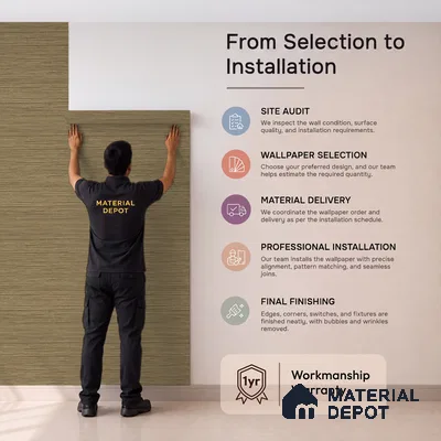 WP1365 | 9.5 Meter x 21 Inches Fabric Look Wallpaper - 55 Sq. Ft.  | Minimum 10% wastage during installation
