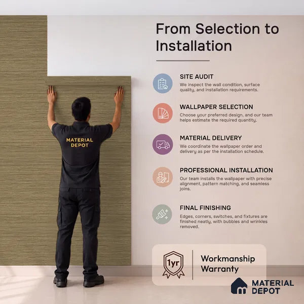 WP1365 | 9.5 Meter x 21 Inches Fabric Look Wallpaper - 55 Sq. Ft. | Minimum 10% wastage during installation